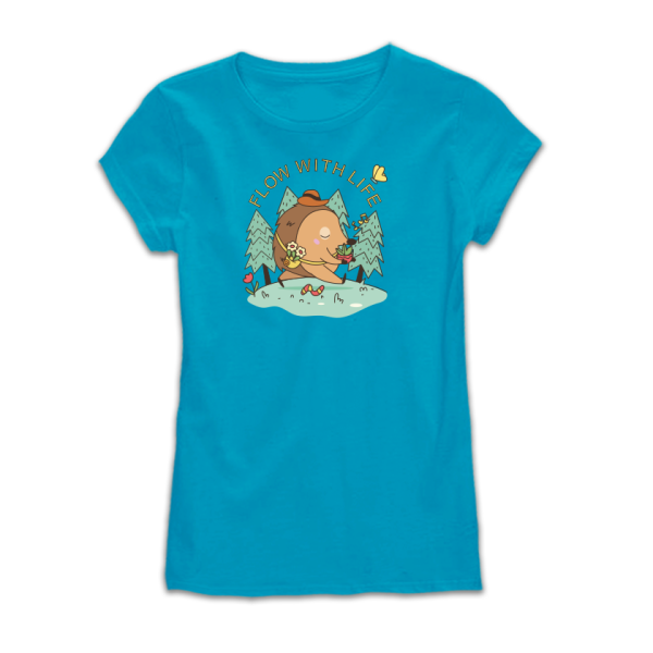 Дамска тениска с цветен принт FLOW WITH LIFE Дамска тениска с цветен принт FLOW WITH LIFE